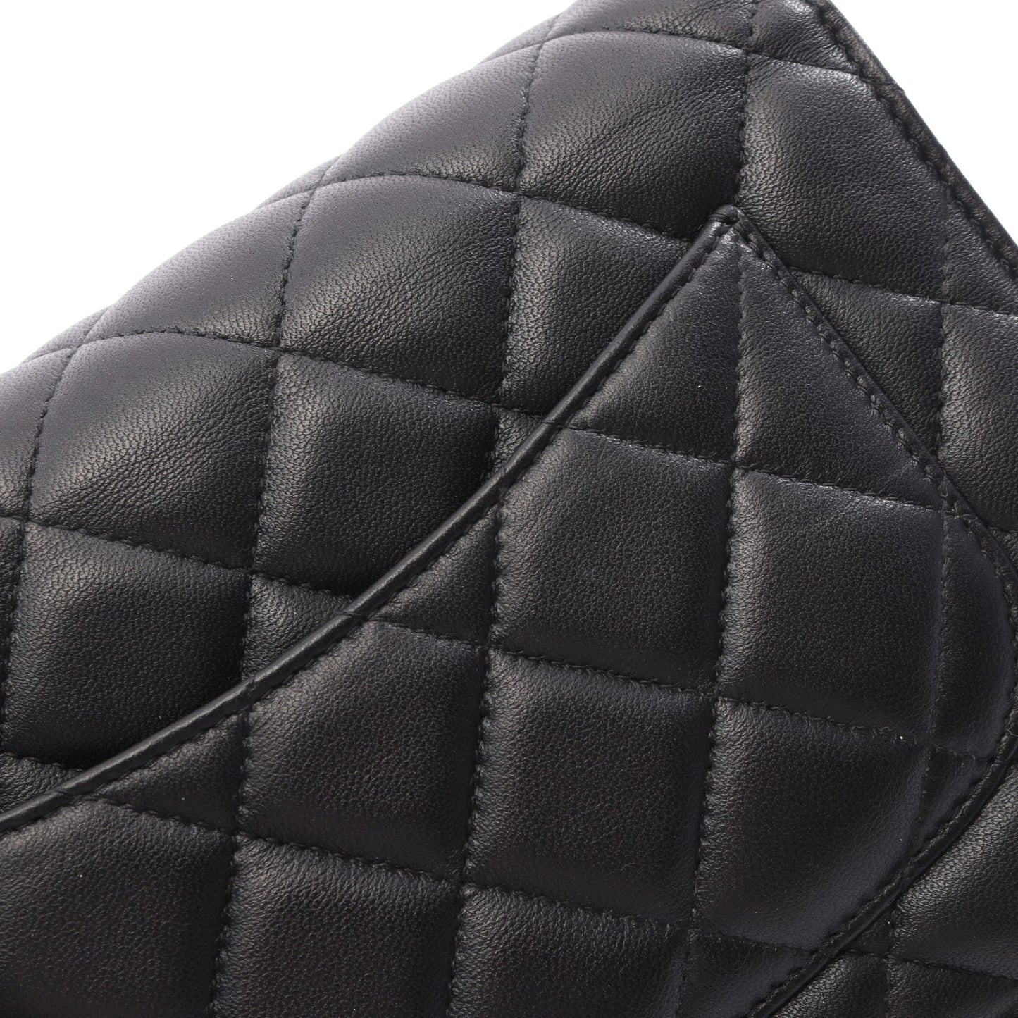 マトラッセ チェーンウォレット ラムスキン ブラック シルバー金具 シャネル