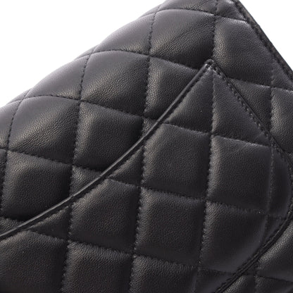マトラッセ チェーンウォレット ラムスキン ブラック シルバー金具 シャネル