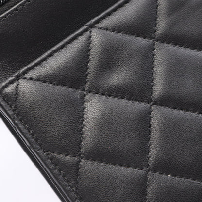 マトラッセ アイコンチャーム チェーンウォレット ラムスキン ブラック ゴールド金具 シャネル