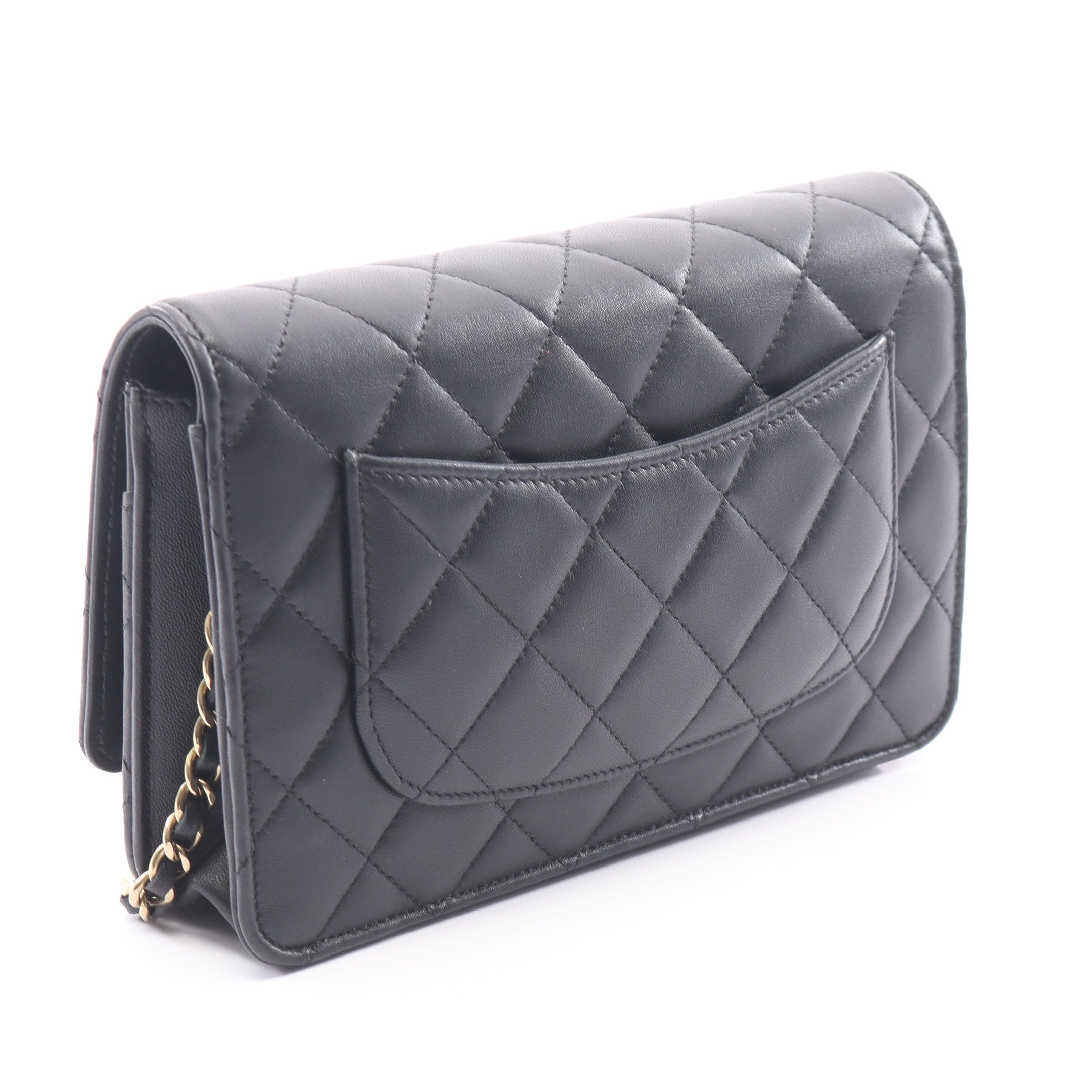 CHANEL メタリックキルティングラムスキン アイコン ウォレット CHANEL