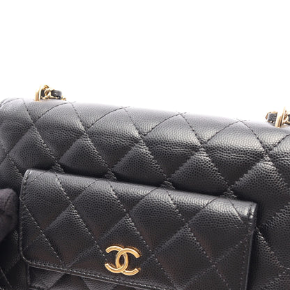 マトラッセ チェーンウォレット キャビアスキン ブラック ゴールド金具 シャネル