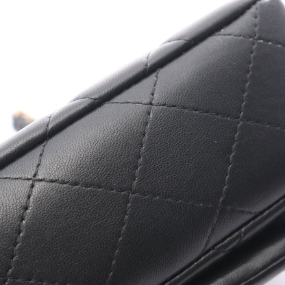 マトラッセ チェーンショルダーバッグ ラムスキン ブラック ゴールド金具 シャネル