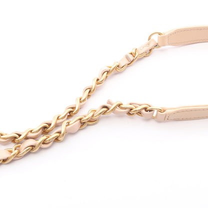 マトラッセ トップハンドル 2WAY チェーンショルダーバッグ レザー ベージュ ゴールド金具 シャネル