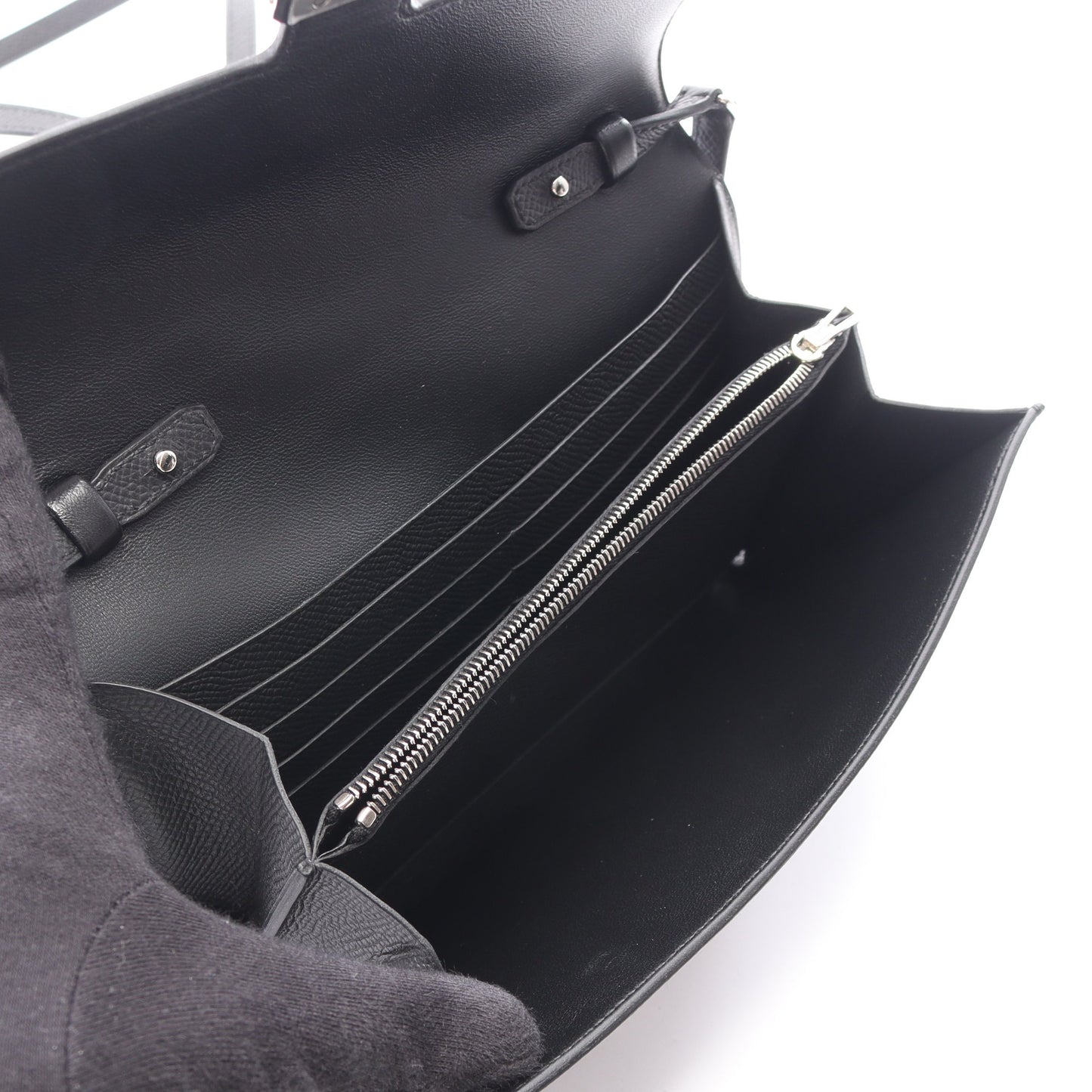 コンスタンス ロング トゥーゴー ショルダーウォレット ヴォーエプソン ブラック シルバー金具 K刻印 エルメス