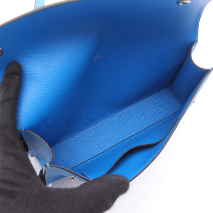 エルメスナップ トゥーゴー ブルーイドラ ショルダーバッグ ヴォーエプソン ブルー シルバー金具 K刻印 エルメス