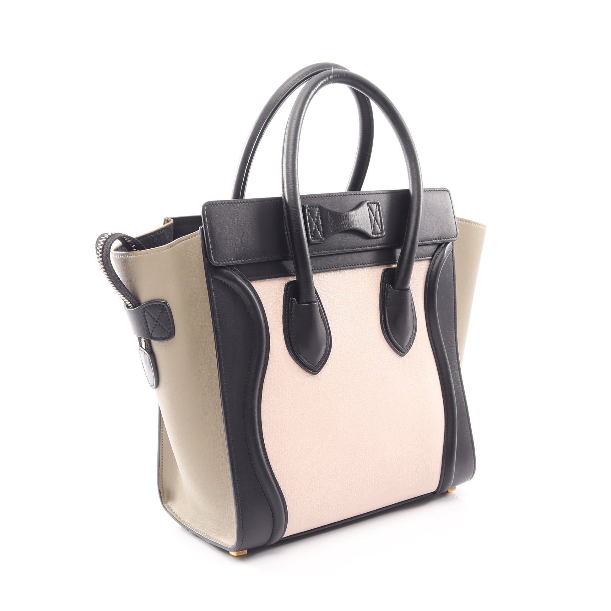 ラゲージ マイクロショッパー ハンドバッグ トートバッグ レザー ブラック ライトピンク グレーベージュ セリーヌ バッグ CELINE