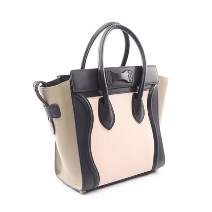ラゲージ マイクロショッパー ハンドバッグ トートバッグ レザー ブラック ライトピンク グレーベージュ セリーヌ バッグ CELINE