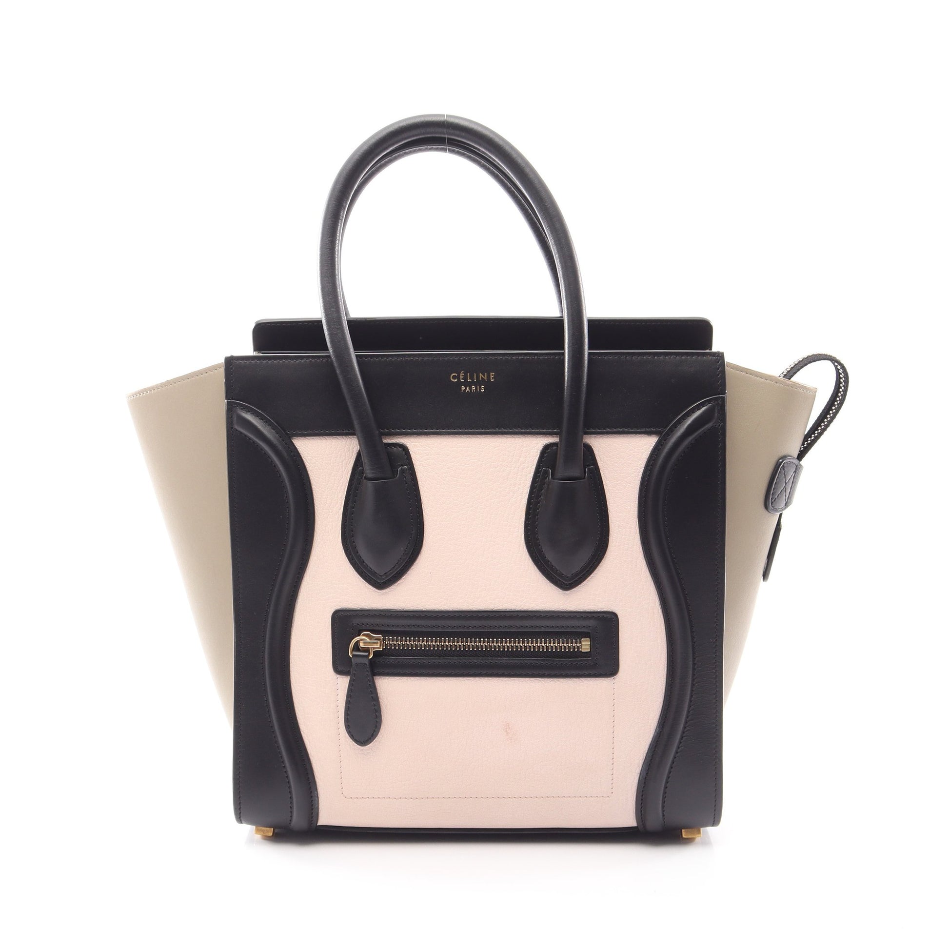 ラゲージ マイクロショッパー ハンドバッグ トートバッグ レザー ブラック ライトピンク グレーベージュ セリーヌ バッグ CELINE