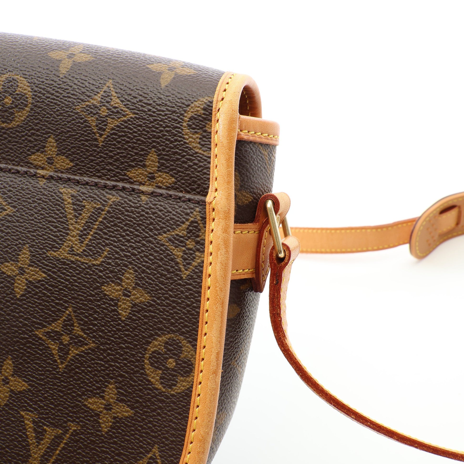 ソローニュ モノグラム ショルダーバッグ PVC レザー ブラウン ルイヴィトン バッグ LOUIS VUITTON