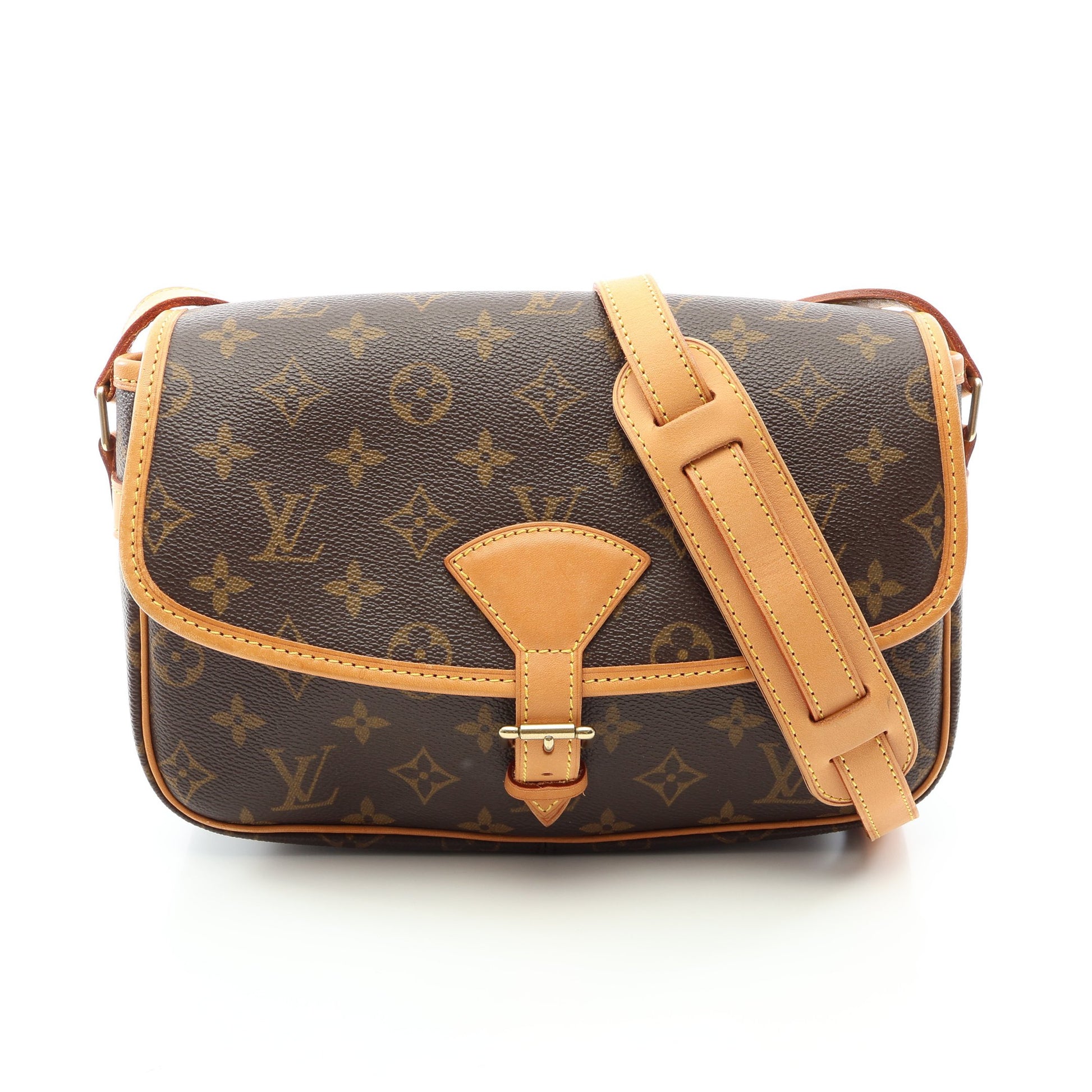 ソローニュ モノグラム ショルダーバッグ PVC レザー ブラウン ルイヴィトン バッグ LOUIS VUITTON