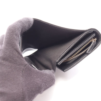 ココマーク 二つ折り財布 キャビアスキン ブラック ゴールド金具 シャネル