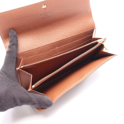 ポルトフォイユ サラ モノグラム 二つ折り長財布 PVC レザー ブラウン ルイヴィトン