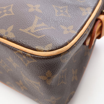 ヴィバシテMM モノグラム ショルダーバッグ PVC レザー ブラウン ルイヴィトン