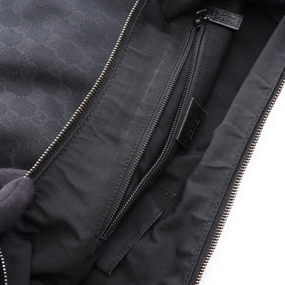 GGキャンバス シェリーライン ショルダーバッグ キャンバス レザー ブラック グッチ