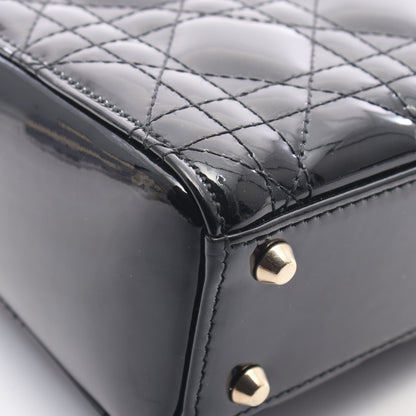 レディディオール ミニ カナージュ 2WAY ハンドバッグ エナメルレザー ブラック クリスチャンディオール バッグ Christian Dior