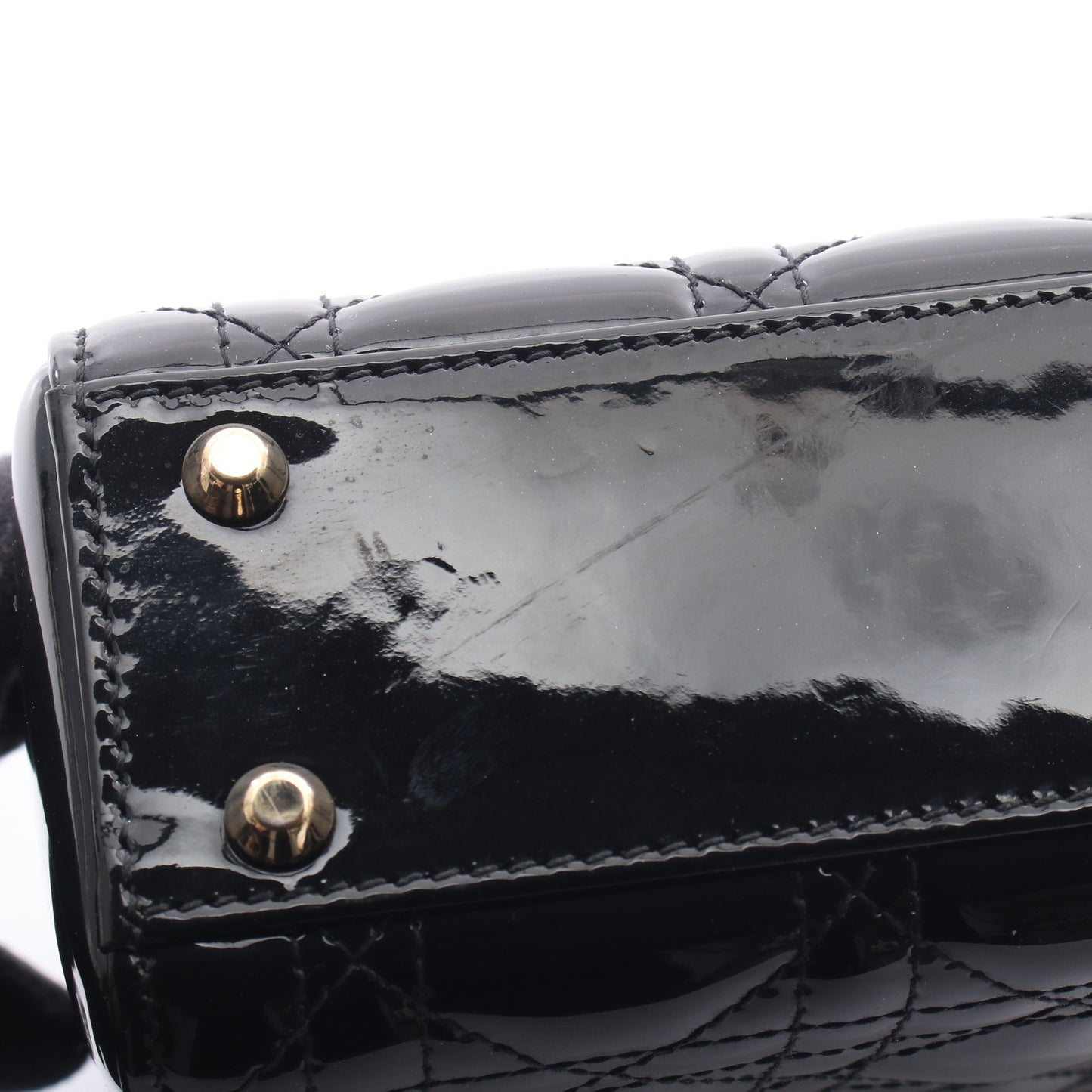 レディディオール ミニ カナージュ 2WAY ハンドバッグ エナメルレザー ブラック クリスチャンディオール バッグ Christian Dior