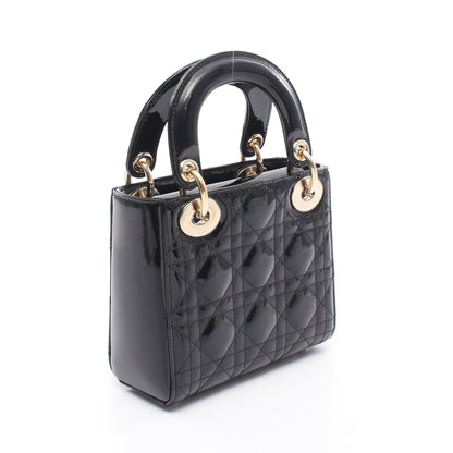 レディディオール ミニ カナージュ 2WAY ハンドバッグ エナメルレザー ブラック クリスチャンディオール バッグ Christian Dior