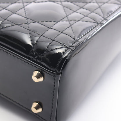 レディディオール ミニ カナージュ 2WAY ハンドバッグ エナメルレザー ブラック クリスチャンディオール バッグ Christian Dior