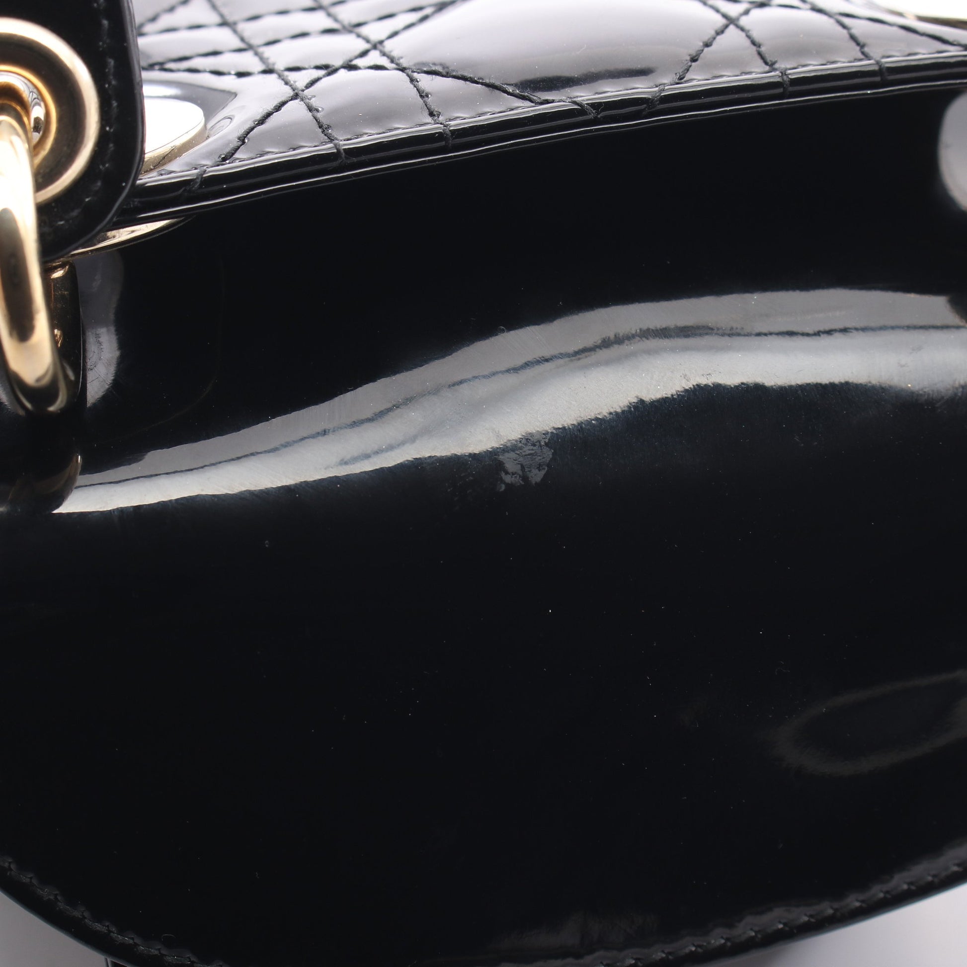 レディディオール ミニ カナージュ 2WAY ハンドバッグ エナメルレザー ブラック クリスチャンディオール バッグ Christian Dior