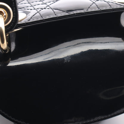 レディディオール ミニ カナージュ 2WAY ハンドバッグ エナメルレザー ブラック クリスチャンディオール バッグ Christian Dior