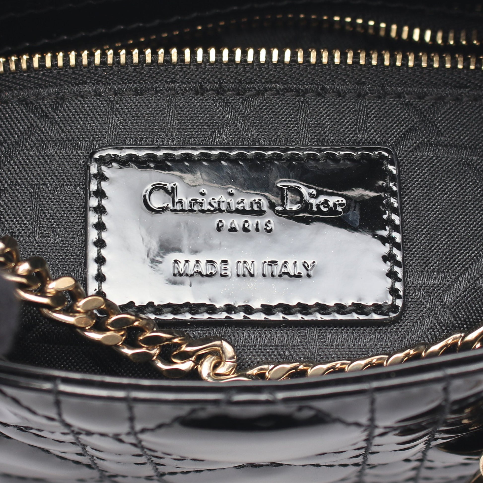 レディディオール ミニ カナージュ 2WAY ハンドバッグ エナメルレザー ブラック クリスチャンディオール バッグ Christian Dior