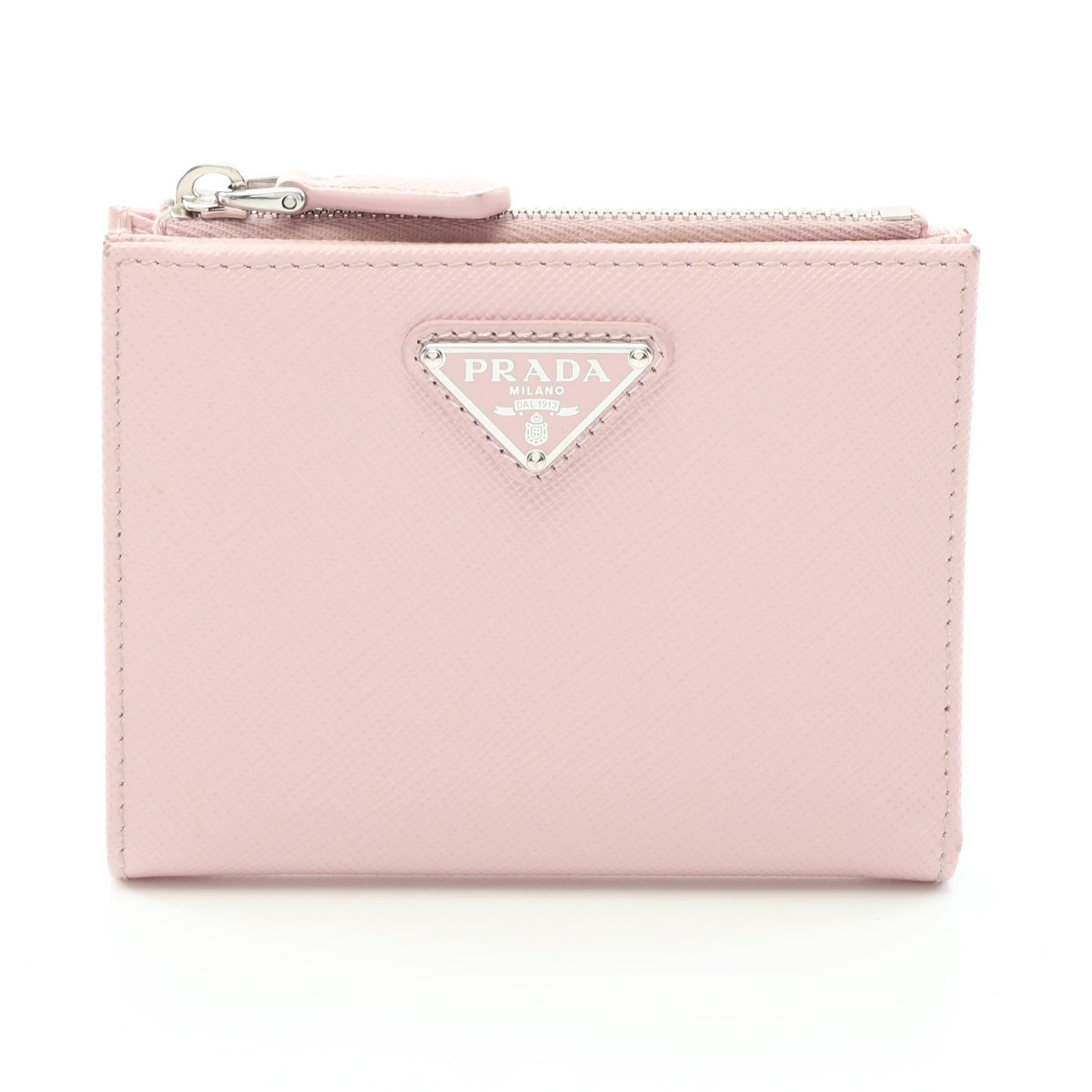 SAFFIANO TRIANG 二つ折り財布 サフィアーノレザー ピンク プラダ