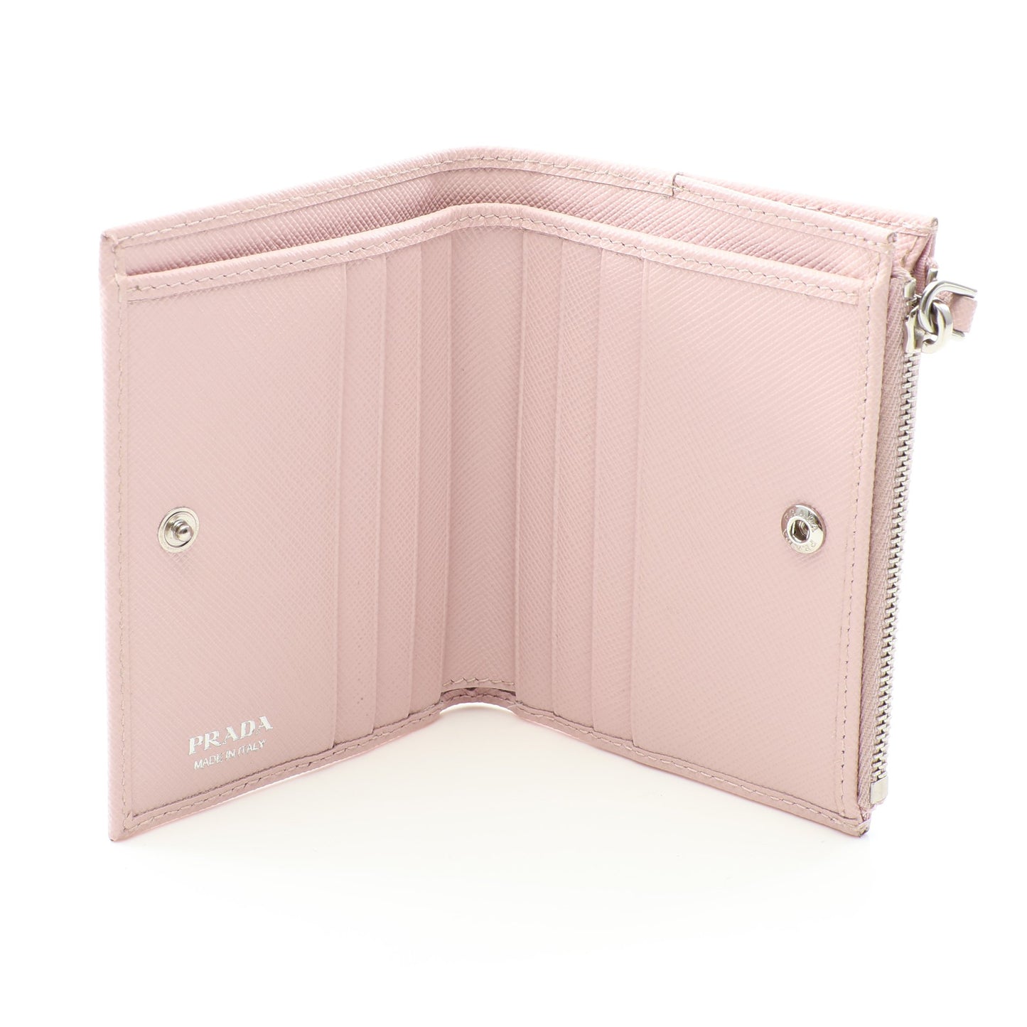 SAFFIANO TRIANG 二つ折り財布 サフィアーノレザー ピンク プラダ