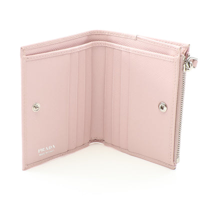 SAFFIANO TRIANG 二つ折り財布 サフィアーノレザー ピンク プラダ