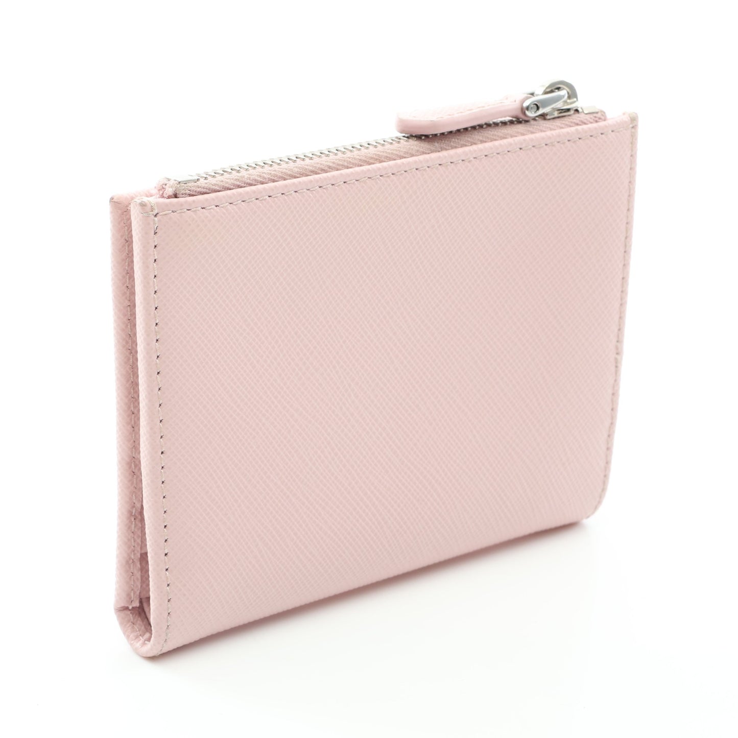 SAFFIANO TRIANG 二つ折り財布 サフィアーノレザー ピンク プラダ