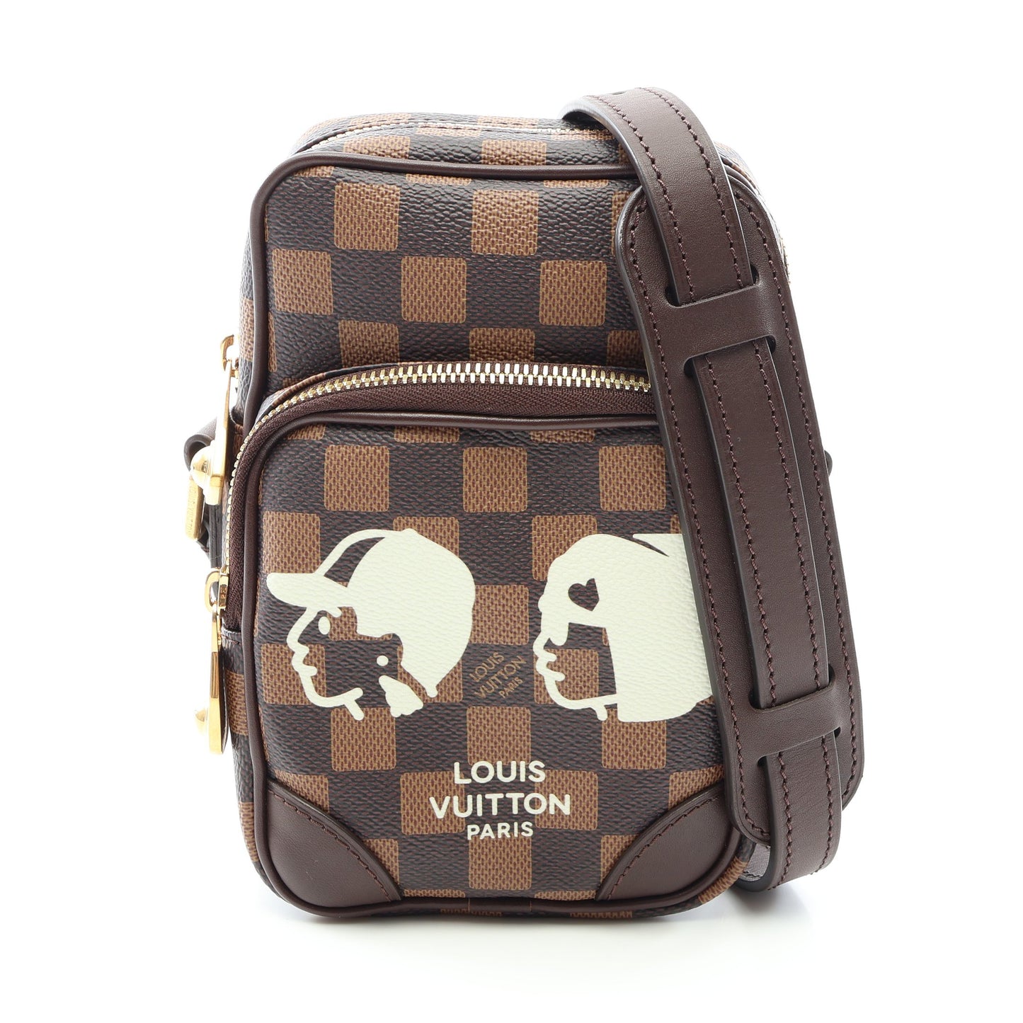 LOUIS VUITTON × NIGO アマゾン ダミエフレンドシップ ショルダーバッグ PVC レザー ブラウン ルイヴィトン