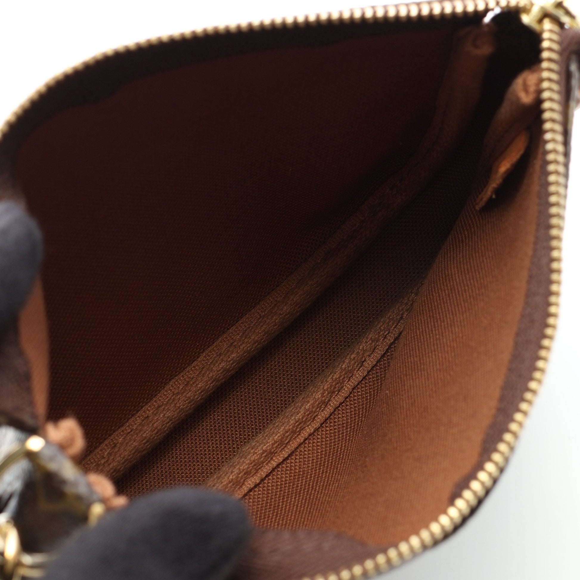 ミニ ポシェット アクセソワール モノグラム チェーンハンドバッグ PVC レザー ブラウン ルイヴィトン バッグ LOUIS VUITTON