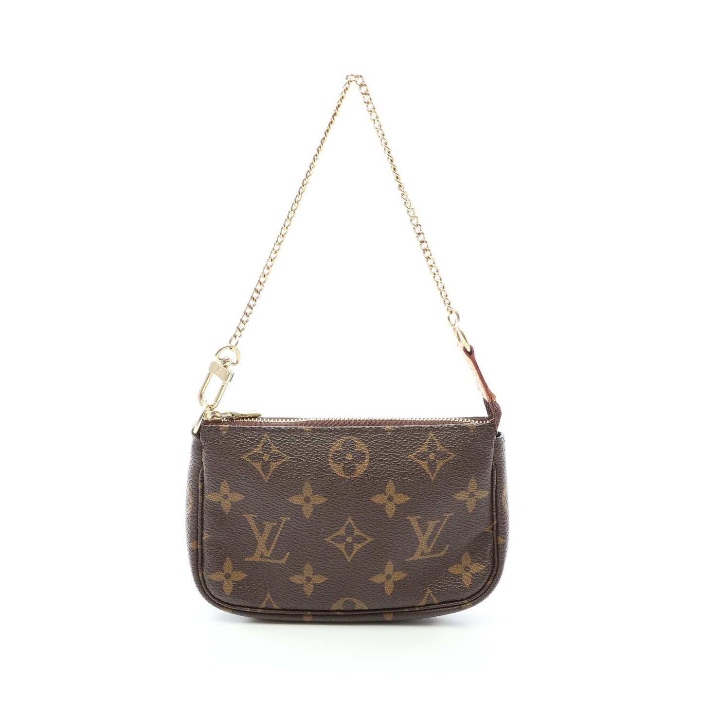 ミニ ポシェット アクセソワール モノグラム チェーンハンドバッグ PVC レザー ブラウン ルイヴィトン バッグ LOUIS VUITTON