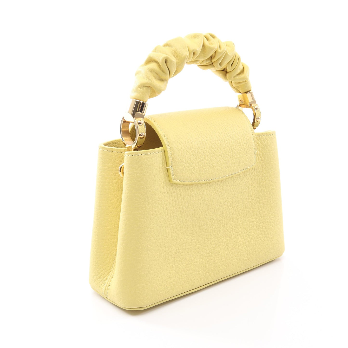 カプシーヌ MINI シュシュ 2WAY ハンドバッグ レザー イエロー ルイヴィトン