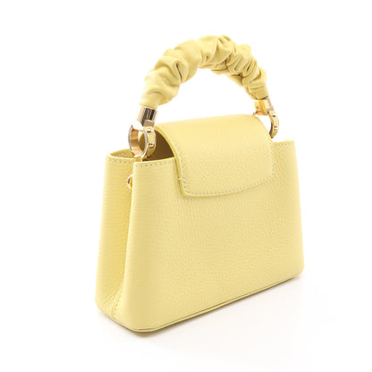 カプシーヌ MINI シュシュ 2WAY ハンドバッグ レザー イエロー ルイヴィトン