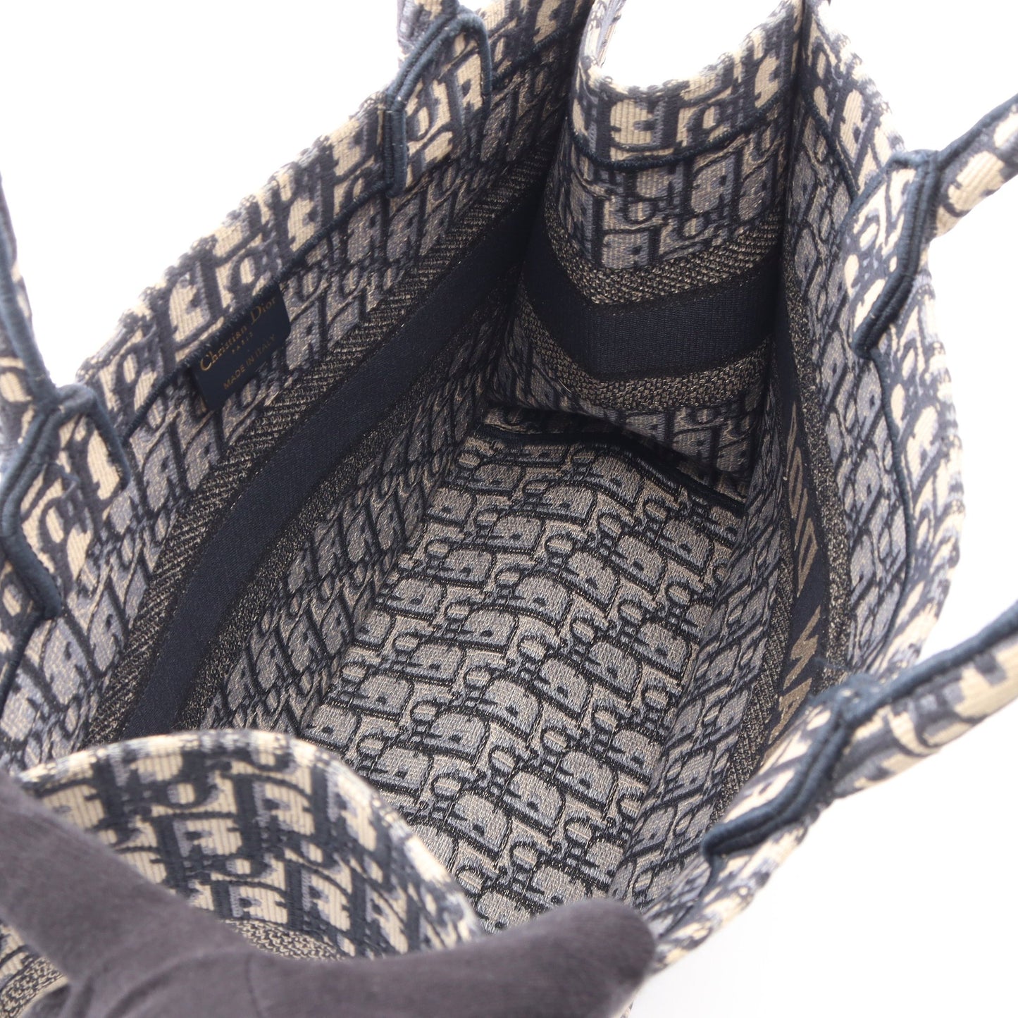 BOOK TOTE ブックトート ミディアム オブリーク ハンドバッグ トートバッグ キャンバス ネイビー ベージュ クリスチャンディオール バッグ Christian Dior