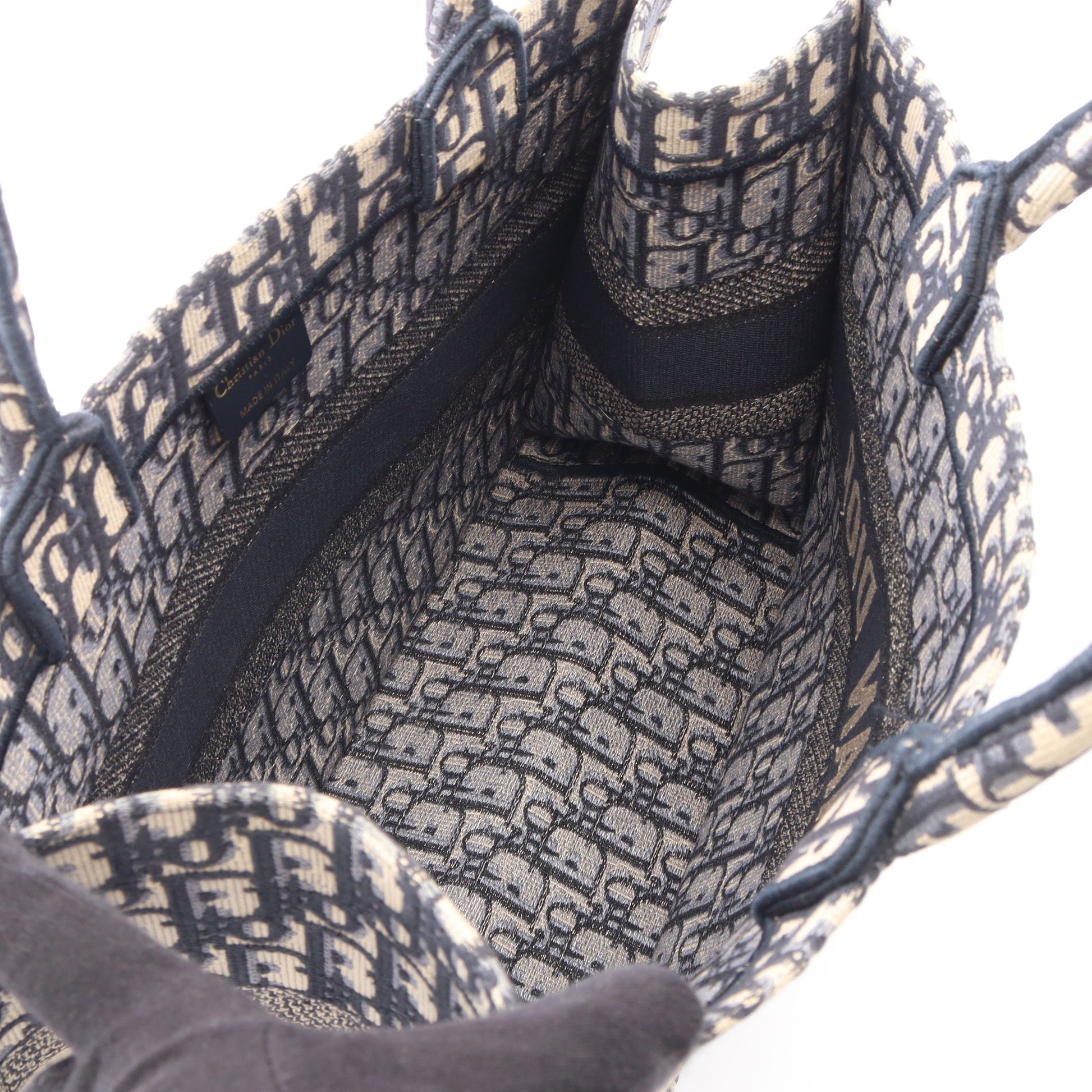 BOOK TOTE ブックトート ミディアム オブリーク ハンドバッグ トートバッグ キャンバス ネイビー ベージュ クリスチャンディオール バッグ Christian Dior