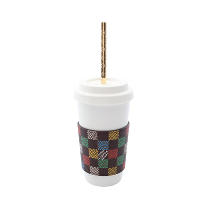 LVカップ & ストロー LV バーズ ダミエ 食器 セラミック シリコン PVC GP ホワイト ゴールド マルチカラー ルイヴィトン