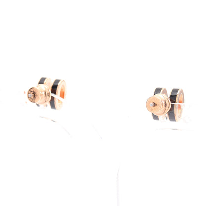 MINI POP H ミニポップアッシュ ピアス GP ブラック ピンクゴールド エルメス