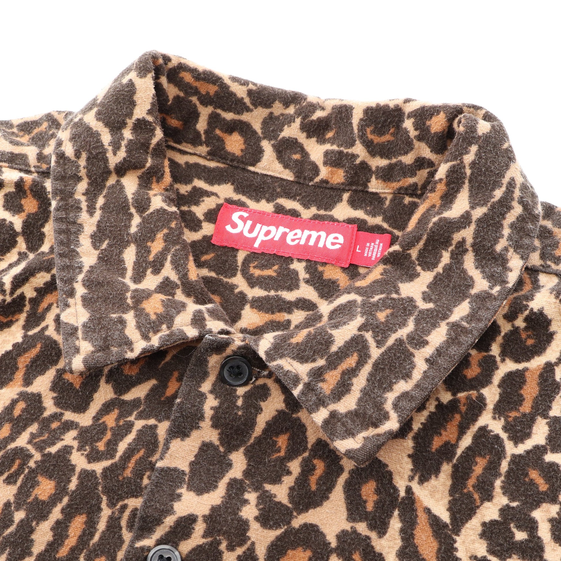 Flannel Pjama レオパード シャツ コットン ベージュ ブラウン ブラック シュプリーム トップス Supreme