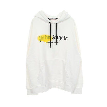 LOS ANGELES SPRAYED LOGO HOODIE プルオーバーパーカー コットン ホワイト パームエンジェルス