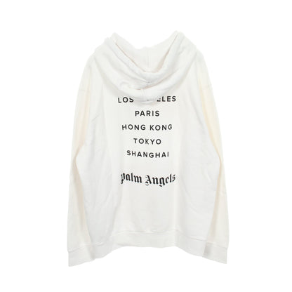 LOS ANGELES SPRAYED LOGO HOODIE プルオーバーパーカー コットン ホワイト パームエンジェルス