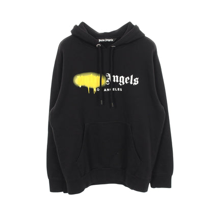 LOS ANGELES SPRAYED LOGO HOODIE プルオーバーパーカー コットン ブラック パームエンジェルス