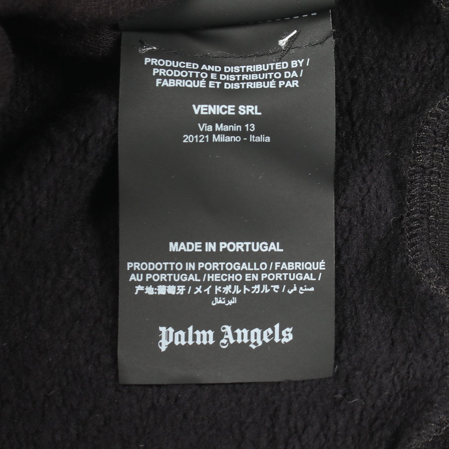 LOS ANGELES SPRAYED LOGO HOODIE プルオーバーパーカー コットン ブラック パームエンジェルス