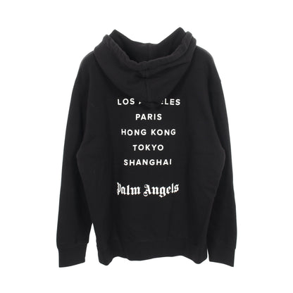 LOS ANGELES SPRAYED LOGO HOODIE プルオーバーパーカー コットン ブラック パームエンジェルス