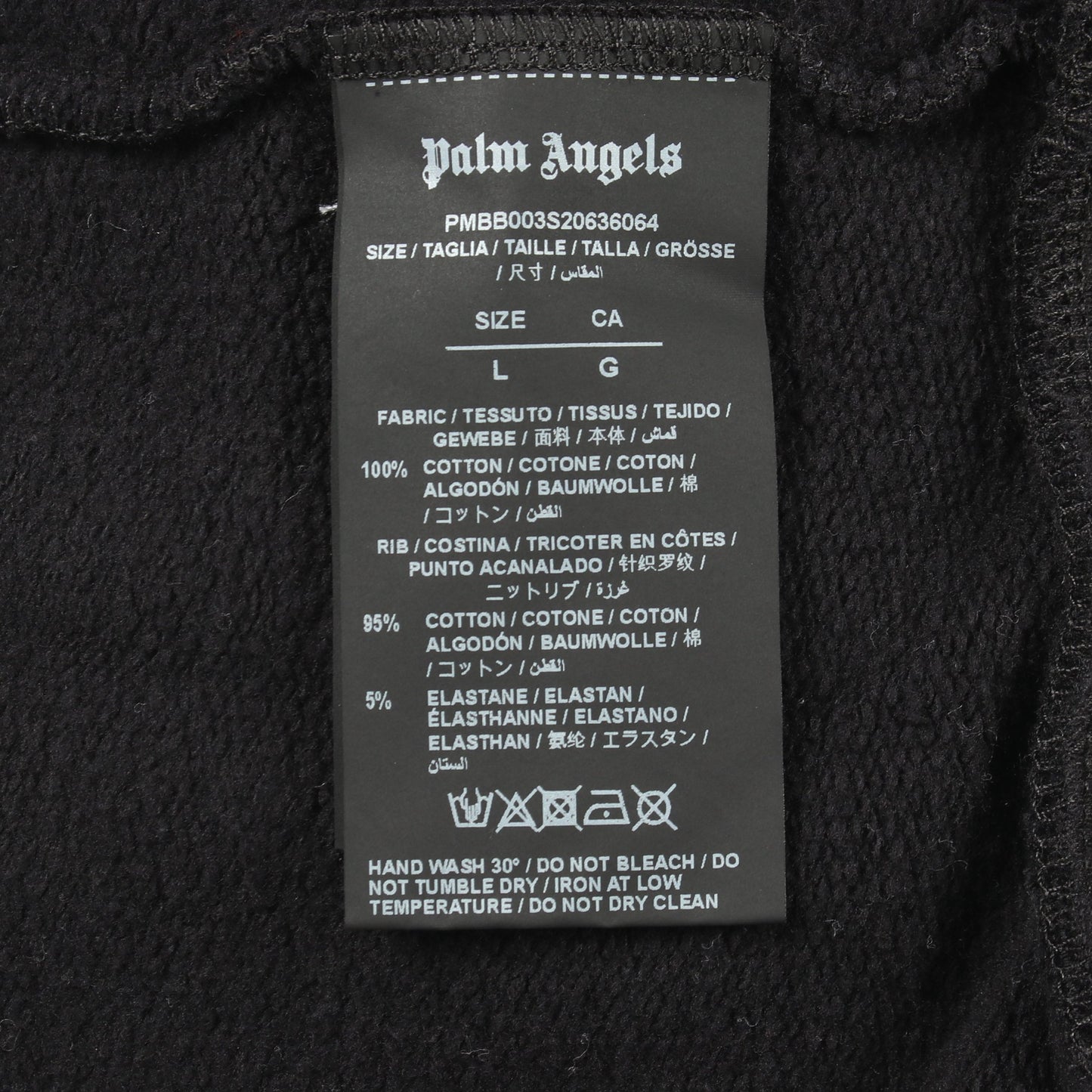 LOS ANGELES SPRAYED LOGO HOODIE プルオーバーパーカー コットン ブラック パームエンジェルス