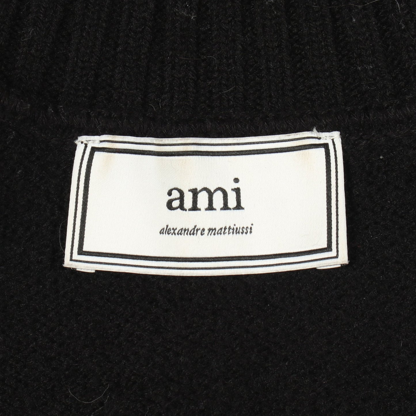 ビッグハートロゴ タートルネック セーター ウール ブラック レッド アミアレクサンドルマテュッシ トップス AMI Alexandre Mattiussi