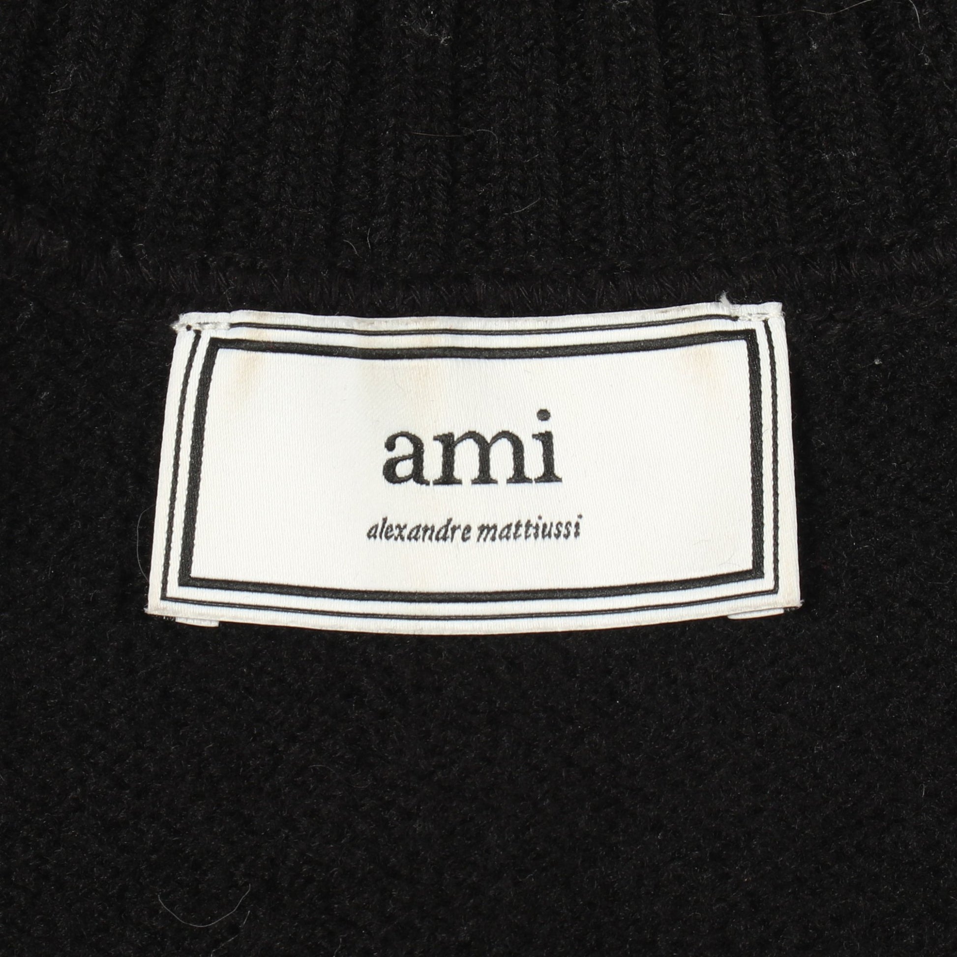 ビッグハートロゴ タートルネック セーター ウール ブラック レッド アミアレクサンドルマテュッシ トップス AMI Alexandre Mattiussi