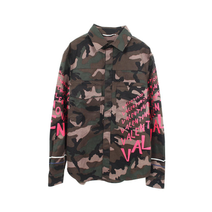 カモフラージュ グラフィティ シャツ ジャケット コットン カーキグリーン マルチカラー ヴァレンティノ アウター VALENTINO