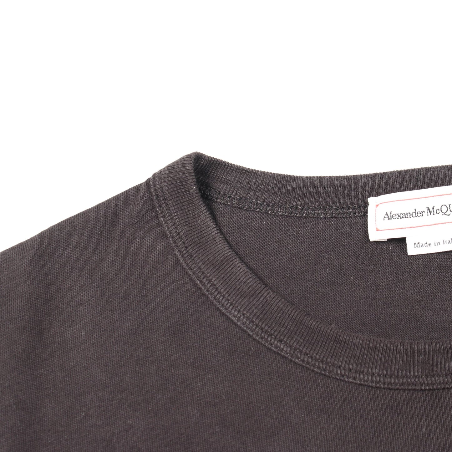 プリント クルーネック 半袖Tシャツ コットン ブラック アレキサンダーマックイーン