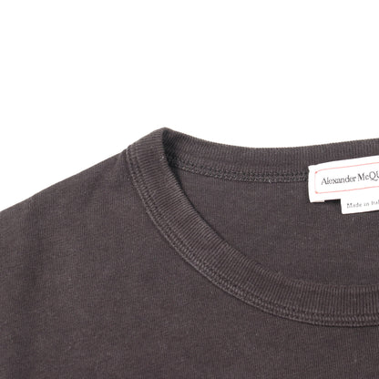 プリント クルーネック 半袖Tシャツ コットン ブラック アレキサンダーマックイーン